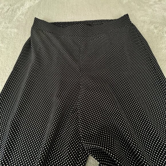 Adrianna Papell Flowy Crepe Palazzo Pants Dark Brown Polka Dot 34" x 27" Sz L - Picture 4 of 12